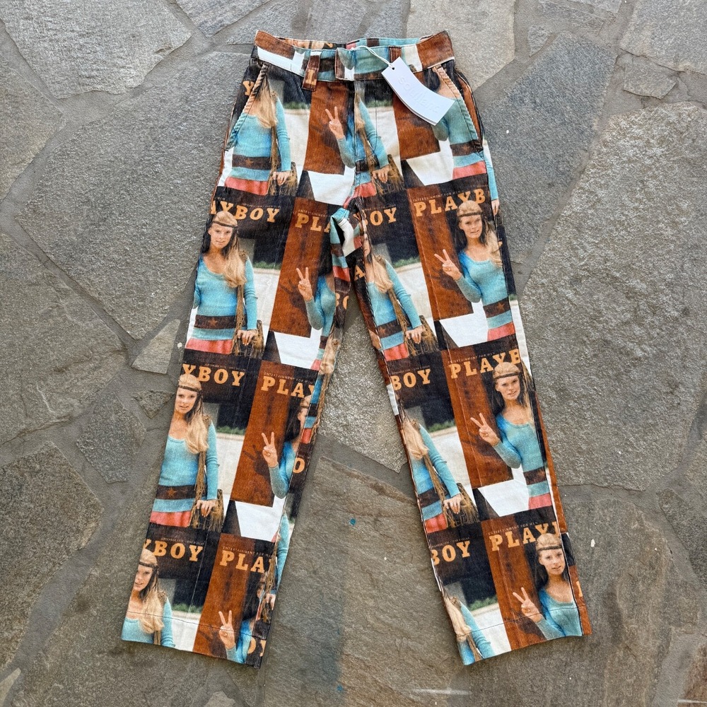 Soullandโ x Playboy Fawna Pants XS Corduroy Rare Limited Edition NWT 70s Print